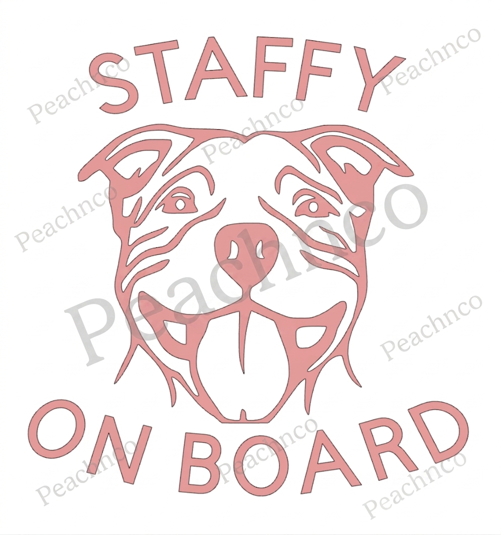 Staffy On Board Car Window Decal