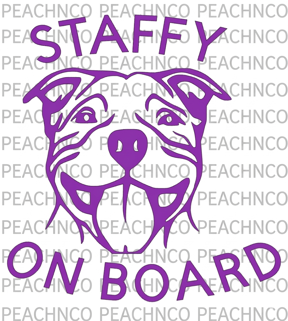 Staffy On Board Car Window Decal