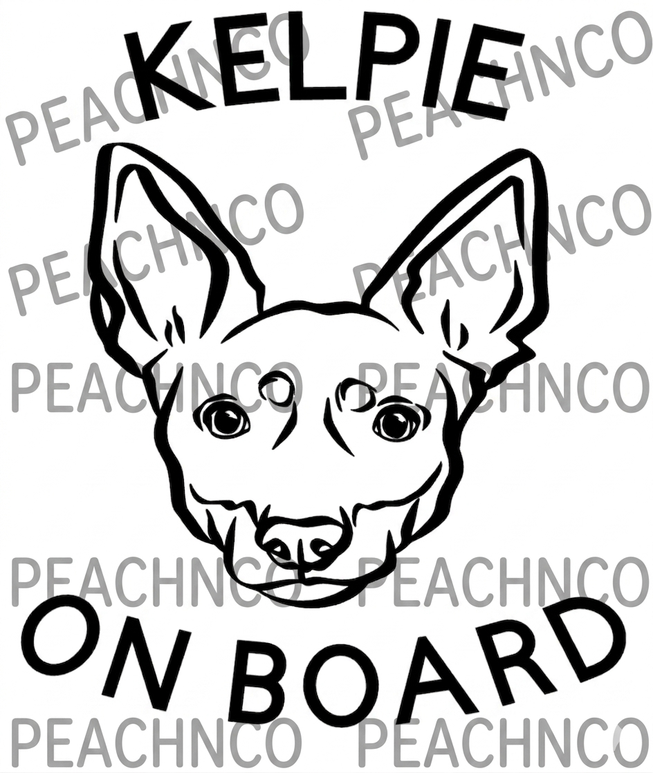 Kelpie On Board Car Window Decal