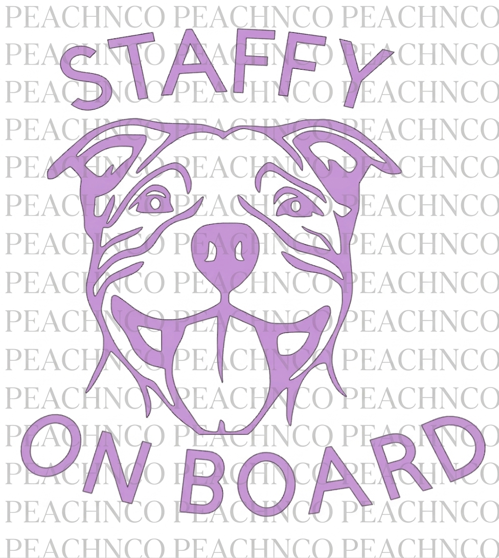 Staffy On Board Car Window Decal