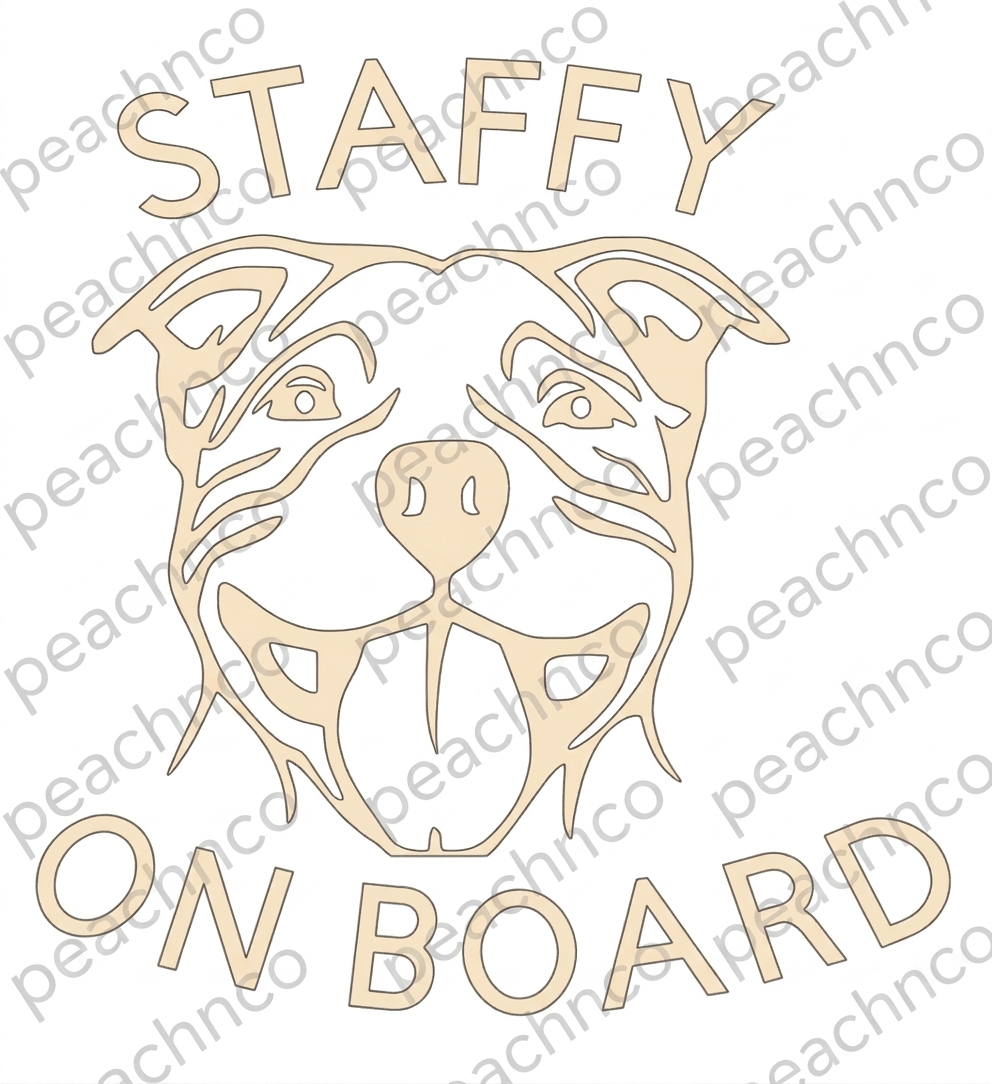 Staffy On Board Car Window Decal
